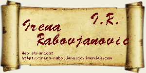 Irena Rabovjanović vizit kartica